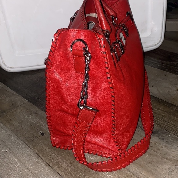 MICHAEL KORS ~ Whipped Hamilton Red Leather ~ Convertible Crossbody ~ Satchel - Picture 4 of 11
